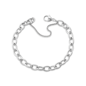 Textured Oval Charm Bracelet