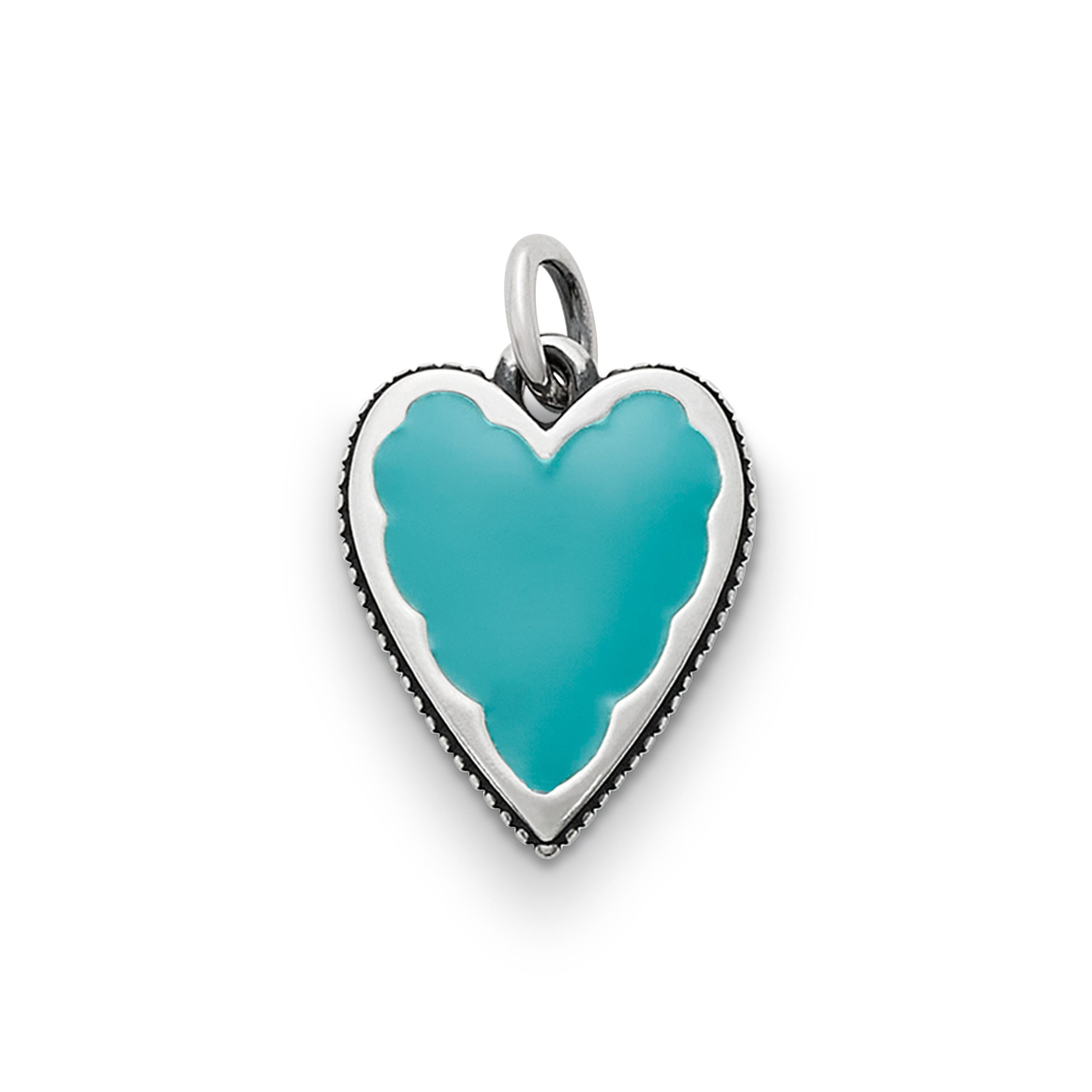 Enamel Teal Heart Charm - Image 2