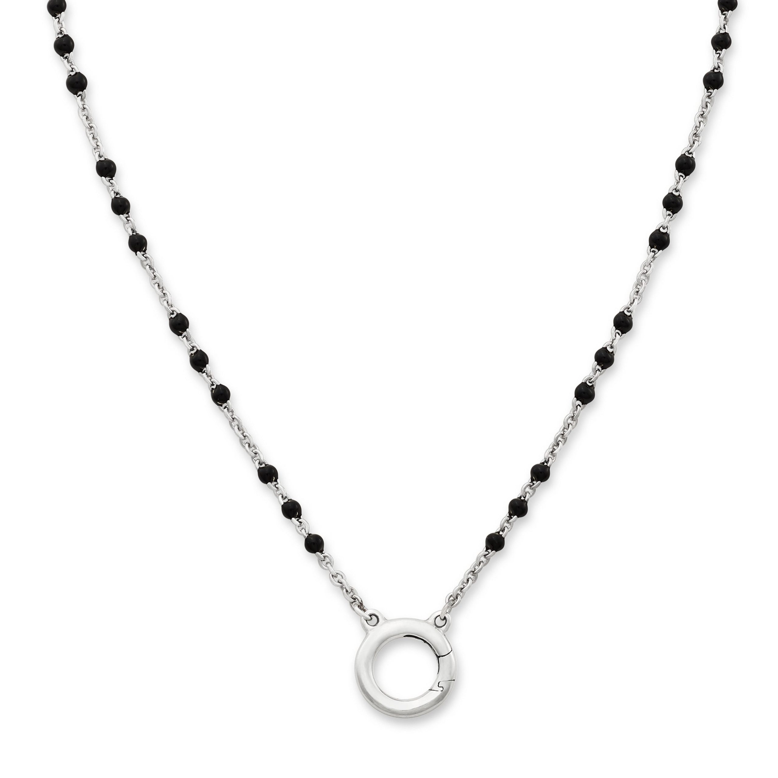 Enamel Beaded Chain Changeable Charm Holder Necklace - Image 2