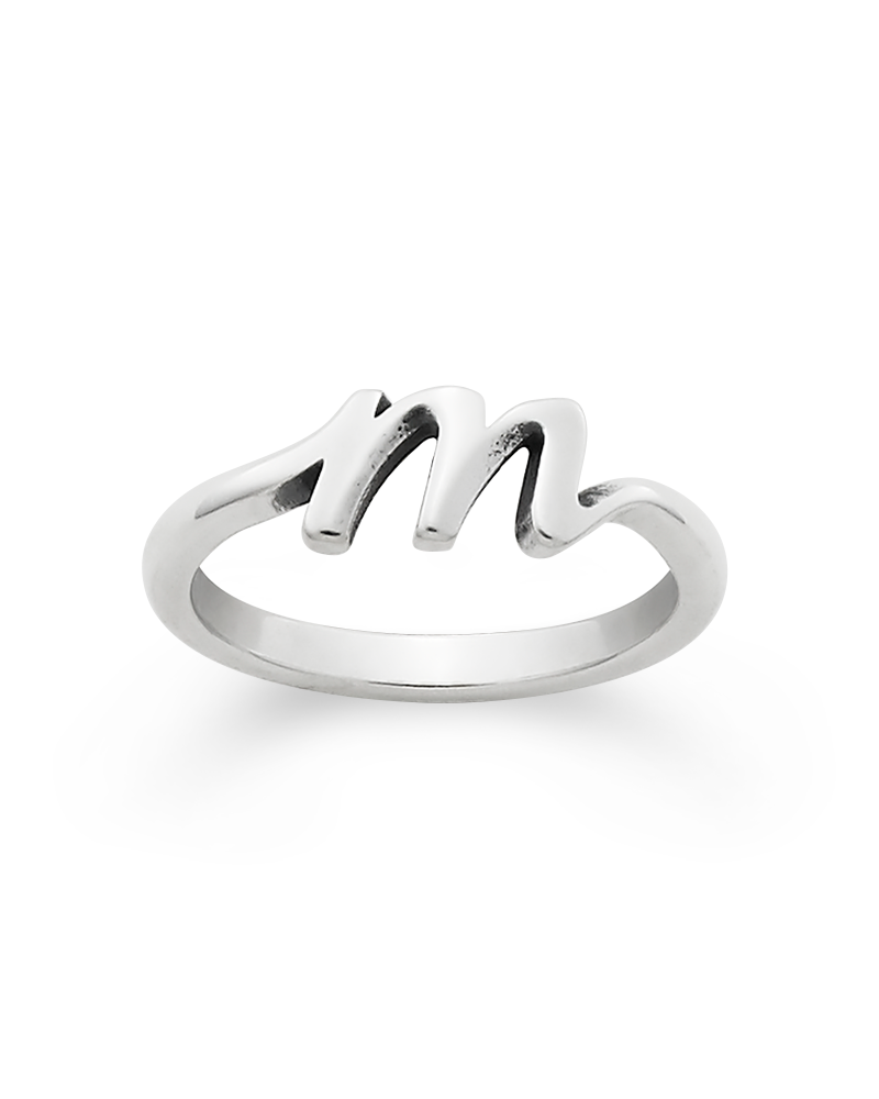 Script Initial 'M' Ring