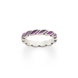 Enamel Purple Twist Stacker Ring