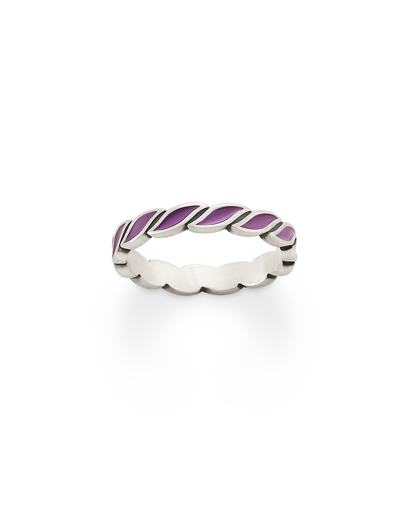 Enamel Purple Twist Stacker Ring